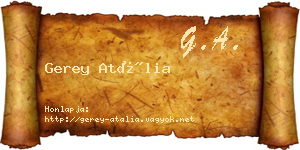 Gerey Atália névjegykártya